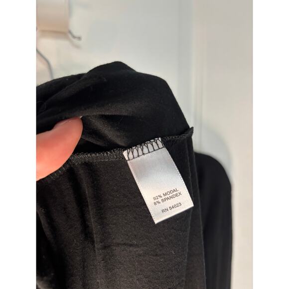 Banana Republic Black Cowl Neck Long Sleeve Top Women’s Size Large Modal Blend - Picture 3 of 4